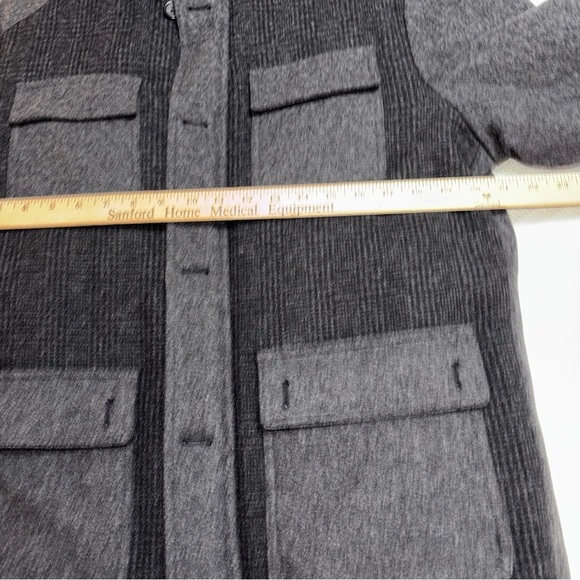 MURANO MEN'S CHARCOAL GRAY WOOL BLEND MILITARY STYLE‎ JACKET Puffer Lining SZL - Picture 15 of 16